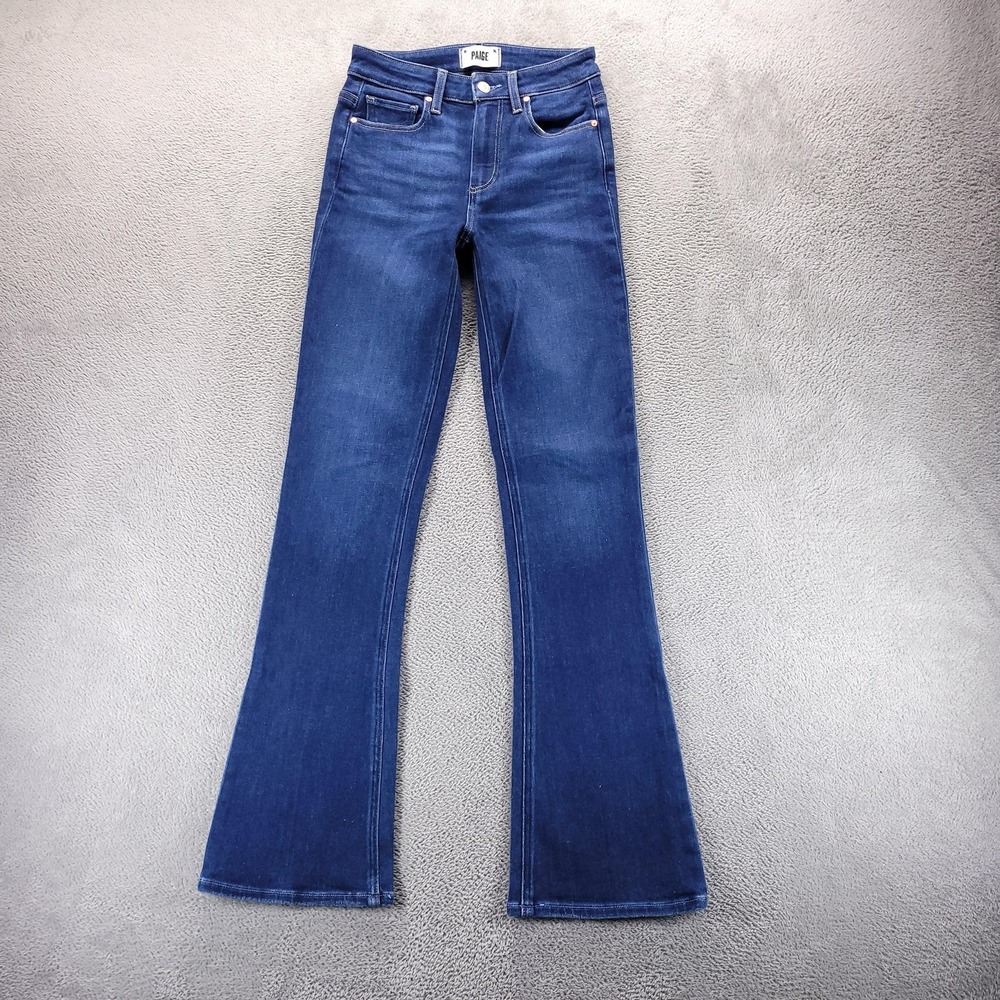 Paige Jeans Womens 24 Blue High Rise Laurel Canyon Flare Dark Wash Stretch